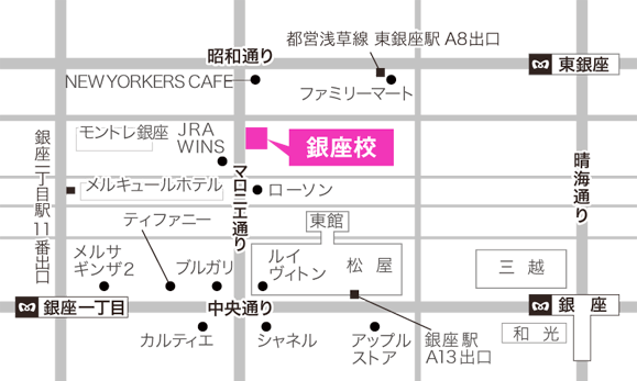 NOAダンスアカデミー銀座校 地図画像